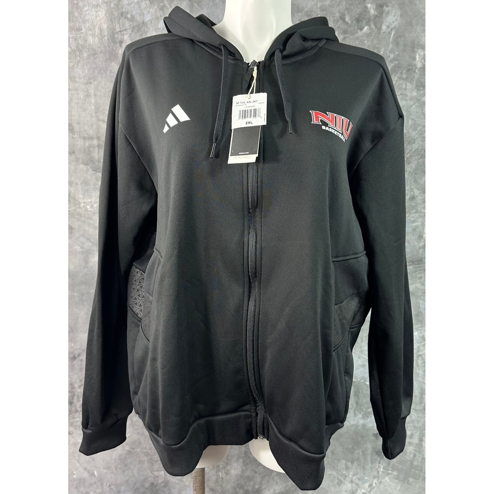 Adidas Men's Black Hooded ~ NIU ~ Sweatshirt sz 2XL (15654) New